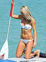 Chloe Madeley Paddleboarding In White Bikini