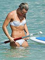 Chloe Madeley Paddleboarding In White Bikini