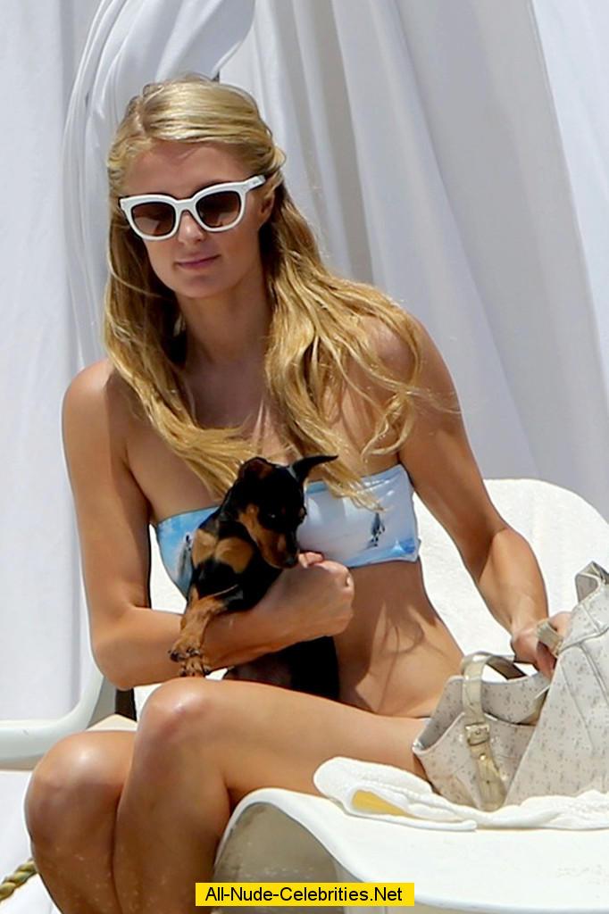 Paris Hilton Wearing A Bikini In Malibu